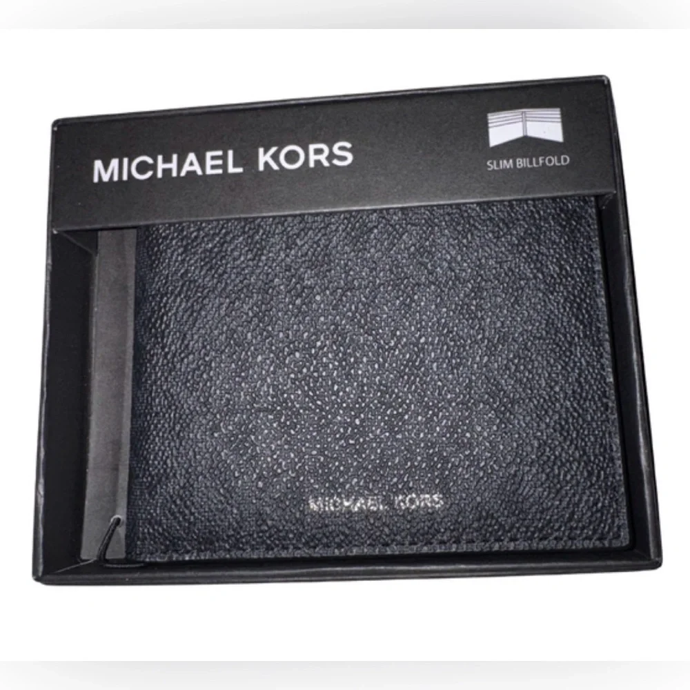 Michael Kors Black Signature Bi-Fold Card & Key Holder